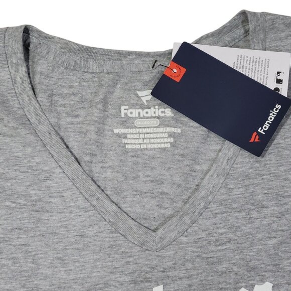 Los Angeles LA Dodgers T Shirt Womens Size 3XL Gray V-Neck Fanatics MLB Baseball - Picture 2 of 8